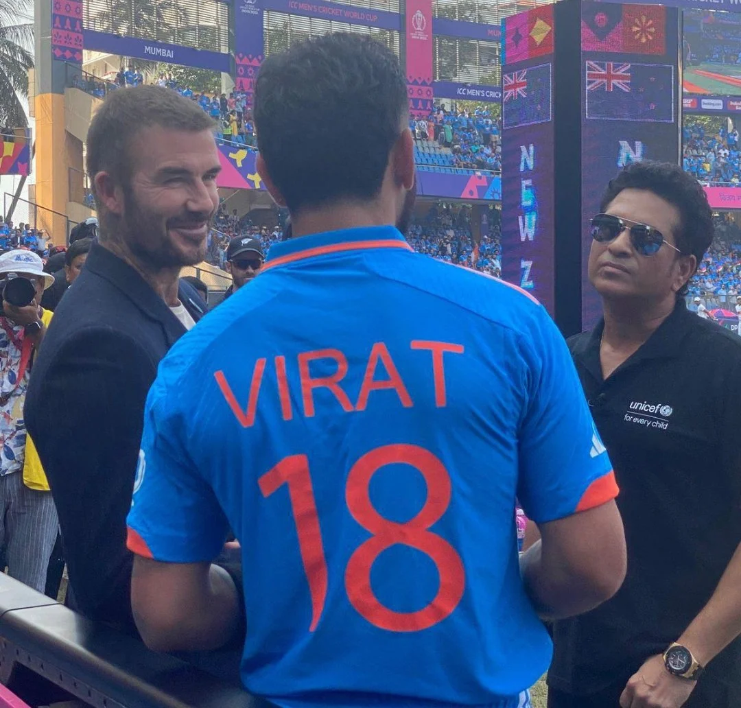 David Beckham and Sachin Tendulkar with Virat Kohli