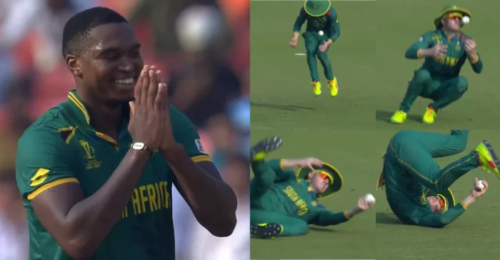 WATCH: David Miller takes a comical juggling catch to dismiss Rahmat Shah off Lungi Ngidi’s delivery – SA vs AFG, ODI World Cup 2023
