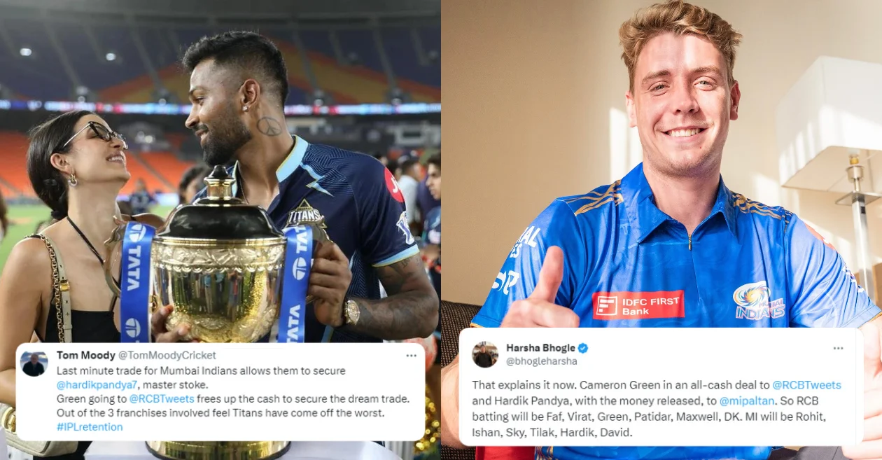 Fans astounded after Hardik Pandya gets traded to MI and Cameron Green moves to RCB