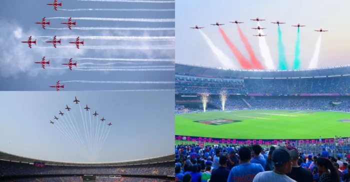 WATCH: IAF’s Surya Kiran Aerobatic Team wows with a dazzling air show at Narendra Modi Stadium – ODI World Cup 2023 final, IND vs AUS