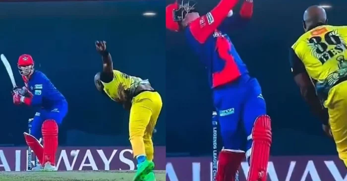 WATCH: Kevin Pietersen gets rattled by Tino Best’s ferocious delivery in Legends League Cricket 2023