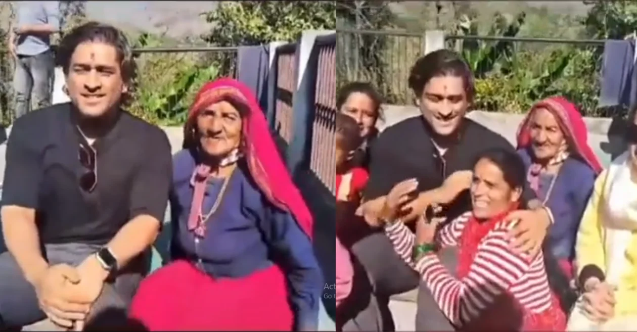 WATCH: MS Dhoni visits his ancestral village, gets clicked with the natives