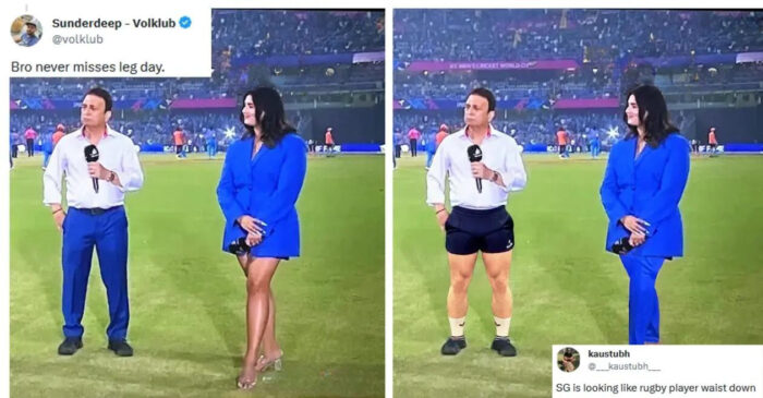 Netizens react hilariously as popular Indian editor photoshops Mayanti Langer and Sunil Gavaskar’s trousers – ODI World Cup 2023
