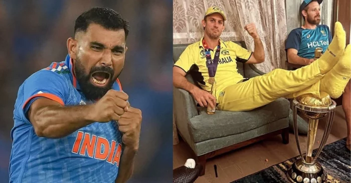 Australia’s Mitchell Marsh receives flak from Mohammed Shami for disrespecting World Cup trophy