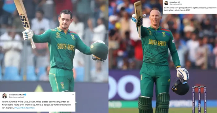 ODI World Cup 2023: Fans go crazy as Quinton de Kock and Rassie van der Dussen smash stunning centuries against New Zealand