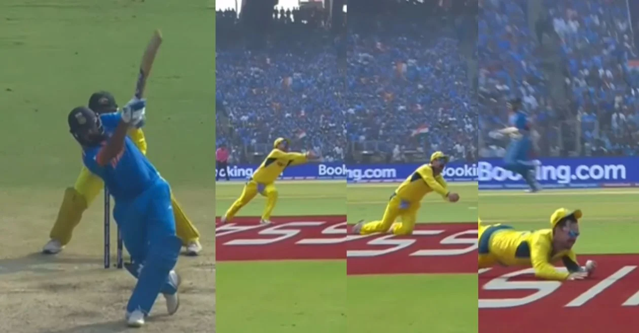 WATCH Travis Head takes a sensational catch to dismiss Rohit Sharma in