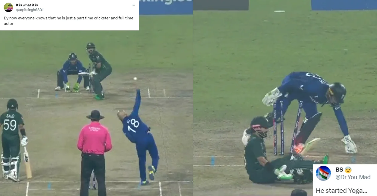 WATCH Mohammad Rizwans comical bowled dismissal during ENG vs PAK clash leaves internet in splits ODI World Cup 2023