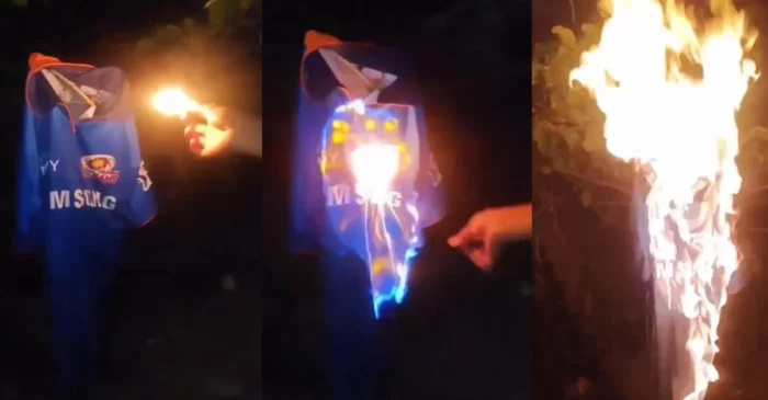 IPL 2024 [WATCH]: Fan burns Mumbai Indians jersey after removal of Rohit Sharma as captain