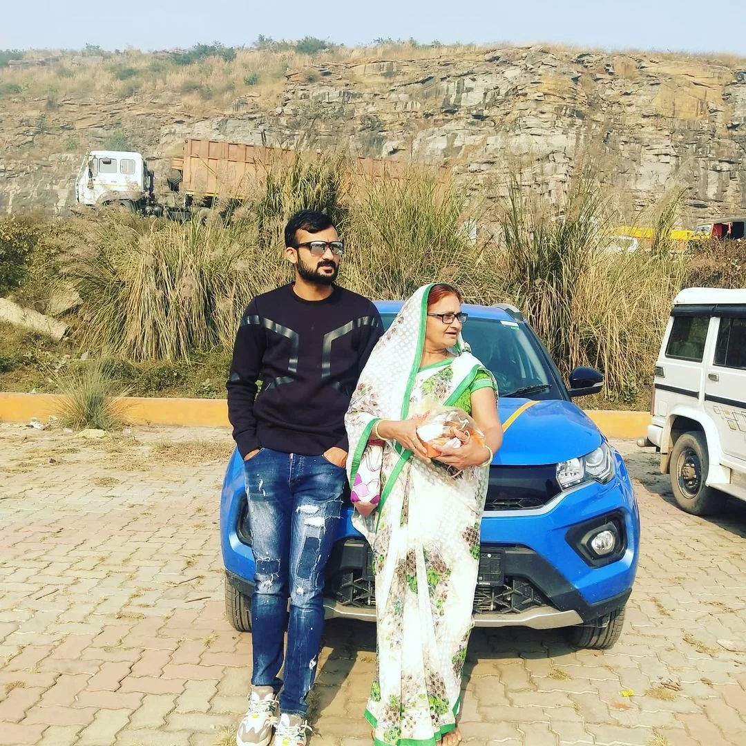 Akash Deep with his mother