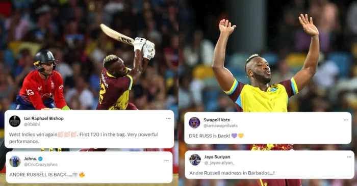 Twitter reactions: Andre Russell’s all-round performance steers West Indies to a convincing win over England in 1st T20I