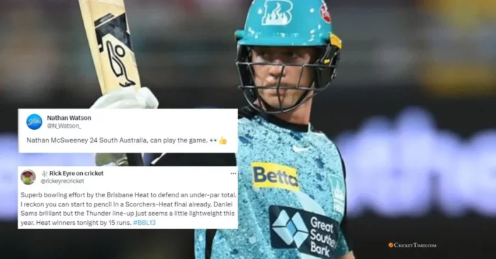 Twitter reactions: Nathan McSweeney sizzles in Brisbane Heat’s thrilling win over Sydney Thunder in BBL|13