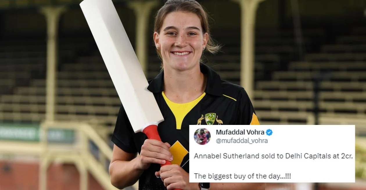 Twitter erupts as Delhi Capitals bid INR 2 crore for Annabel Sutherland at WPL 2024 auction