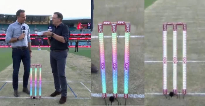 WATCH: Mark Waugh, Michael Vaughan introduce ‘Electra Stumps’; know all about the color-flashing wickets of BBL|13