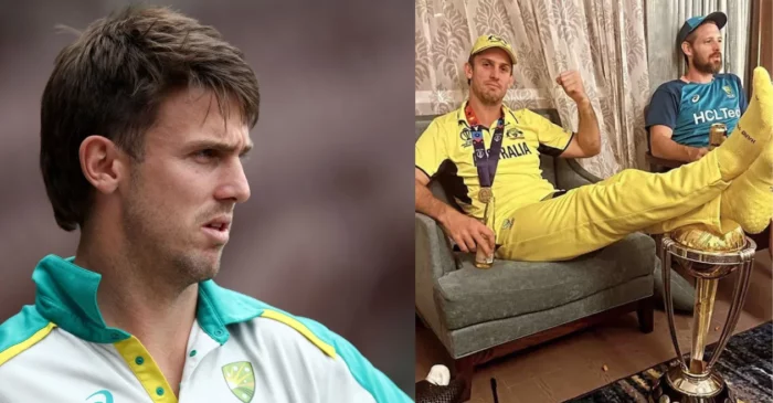 Australia all-rounder Mitchell Marsh reacts on his controversial photo with ODI World Cup 2023 Trophy