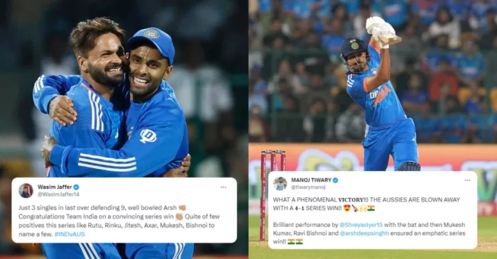 Twitter reactions: Shreyas Iyer, Mukesh Kumar shine as India register thrilling win over Australia in 5th T20I