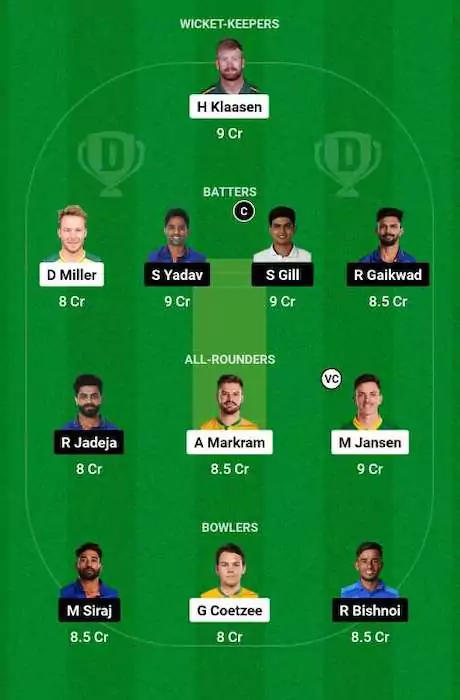 SA vs IND Dream11 Team for today's match - 1st T20I