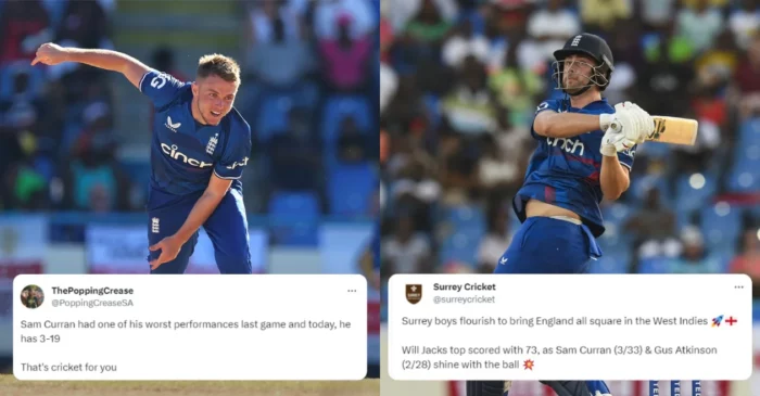 Twitter reactions: Sam Curran and Will Jacks guide England to series-levelling win over West Indies in 2nd ODI