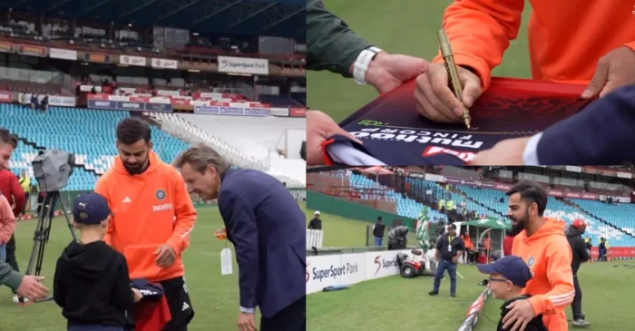 WATCH: Virat Kohli’s gesture of signing RCB jersey for a young fan during SA vs IND 1st Test wins the internet