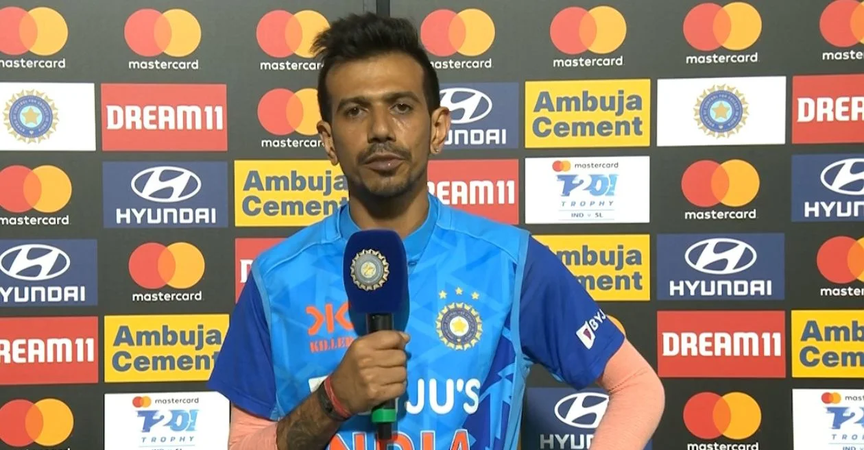 Yuzvendra Chahal reacts after being picked in Indias ODI squad for South Africa tour