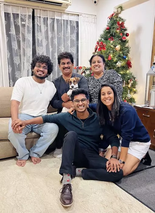 Jemimah Rodrigues with her family