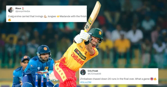 Twitter reactions: Craig Ervine’s blazing knock propel Zimbabwe to a series-levelling victory over Sri Lanka in 2nd T20I