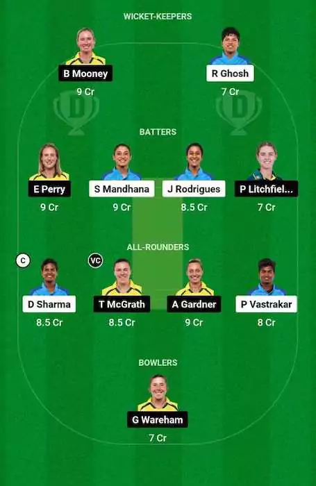 IN-W vs AU-W Dream11 Team for today's match - January 2