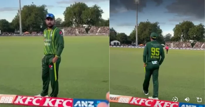 WATCH: Iftikhar Ahmed engages in a furious war of words with fan – NZ vs PAK 2024