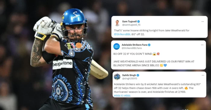 Twitter reactions: Jake Weatherald’s storming knock propels Adelaide Strikers to victory over Hobart Hurricanes – BBL|13