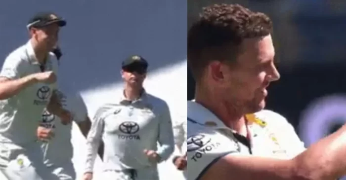 WATCH: Josh Hazlewood actions away Cameron Green during wicket celebration at Adelaide – AUS vs WI 2024