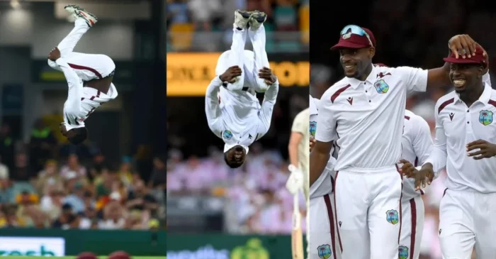 WATCH: Kevin Sinclair’s classic somersault’ celebration after dismissing Usman Khawaja in Gabba Test – AUS vs WI