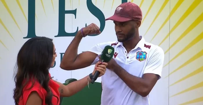 West Indies skipper Kraigg Brathwaite flexes his muscles after victory at Gabba; slams former Australia cricketer Rodney Hogg