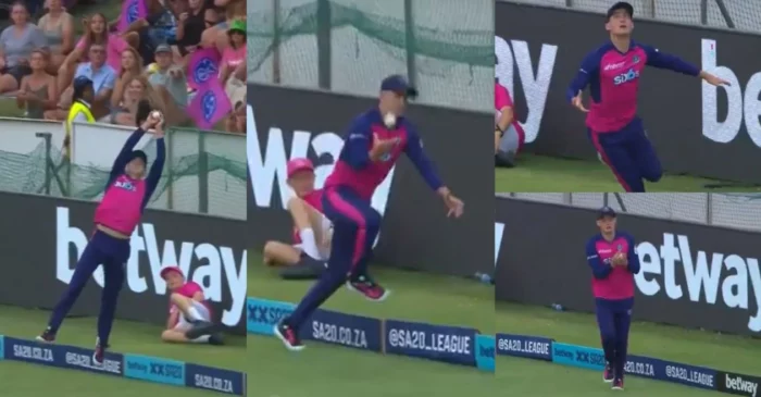 WATCH: Mitchell Van Buuren takes a sensational catch at the boundary to dismiss JJ Smuts in SA20 2024