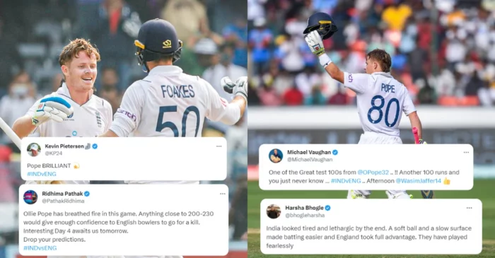 Twitter reactions: Ollie Pope’s rescue ton steers England out of danger as visitors bounce back against India on Day 3