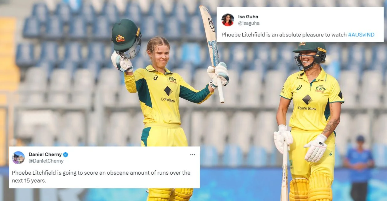 Twitter reactions: Phoebe Litchfield’s dazzling century guides Australia to a commanding total against India in the 3rd WODI