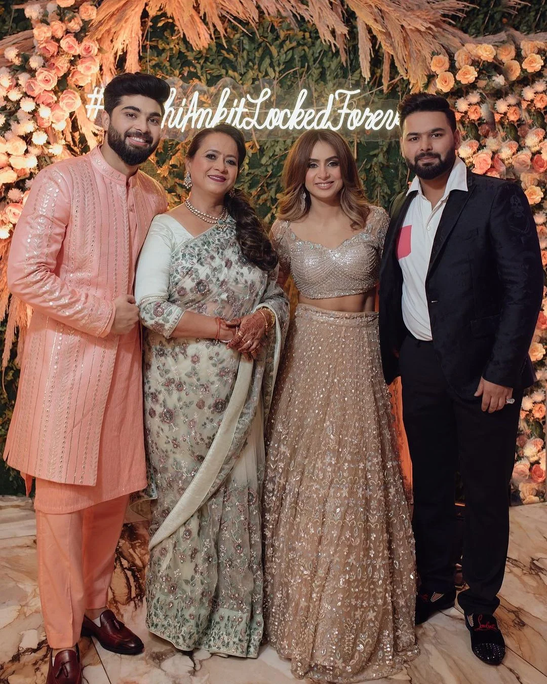 Rishabh Pant with sister, mother and soon to be brother-in-law