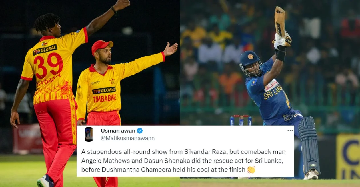 Twitter reaction: Sikandar Raza’s exceptional all-around efforts in vain as Sri Lanka beat Zimbabwe in a thriller in 1st T20I