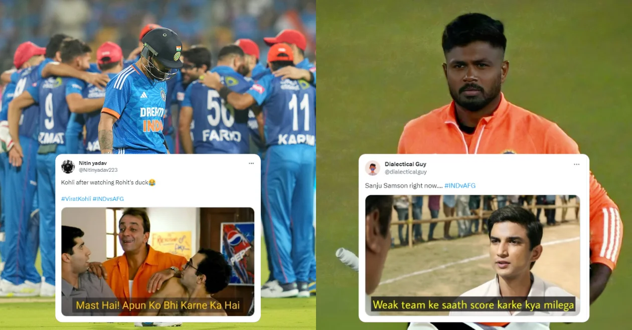 IND vs AFG: Fans come up with mixed reactions after Virat Kohli and Sanju Samson depart for golden ducks in M. Chinnaswamy