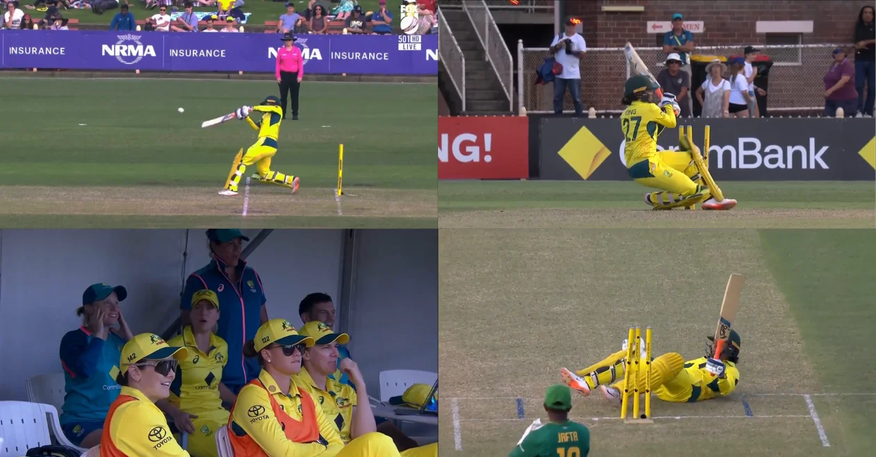 WATCH: ‘No ball, hit wicket and a six’ at same time: An unusual incident unfolds during AUS-W vs SA-W 3rd ODI in Sydney