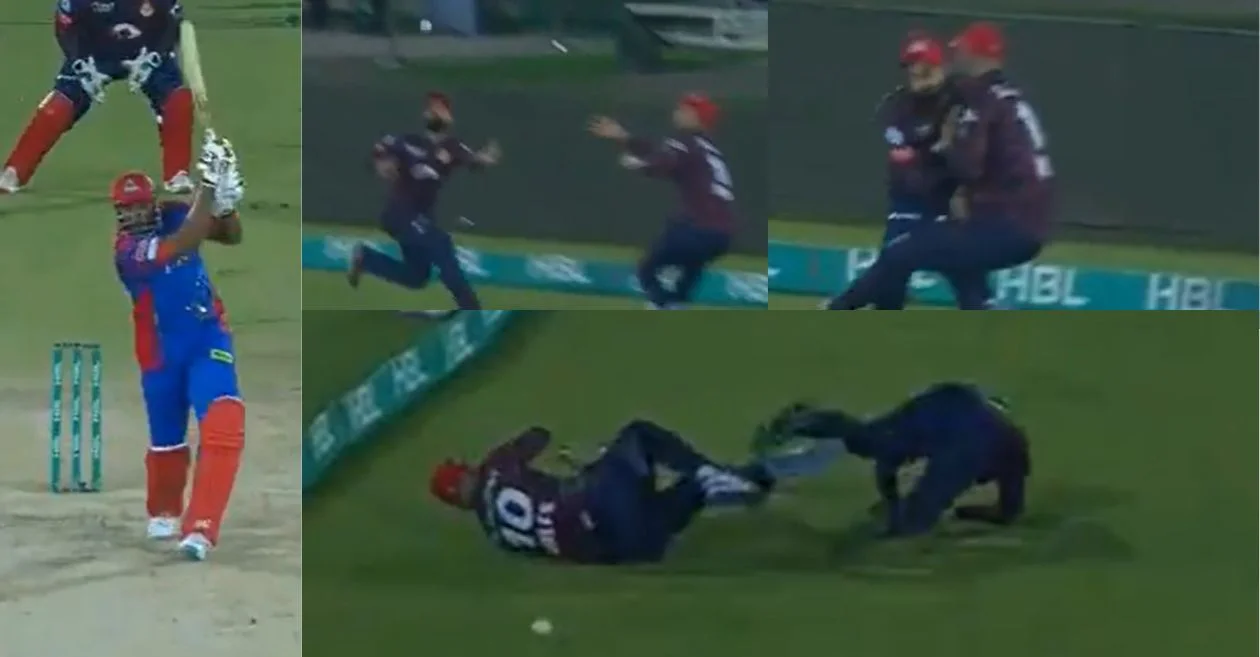 PSL 2024 [WATCH]: Alex Hales and Shadab Khan crash into each other while attempting to catch Kieron Pollard’s hit
