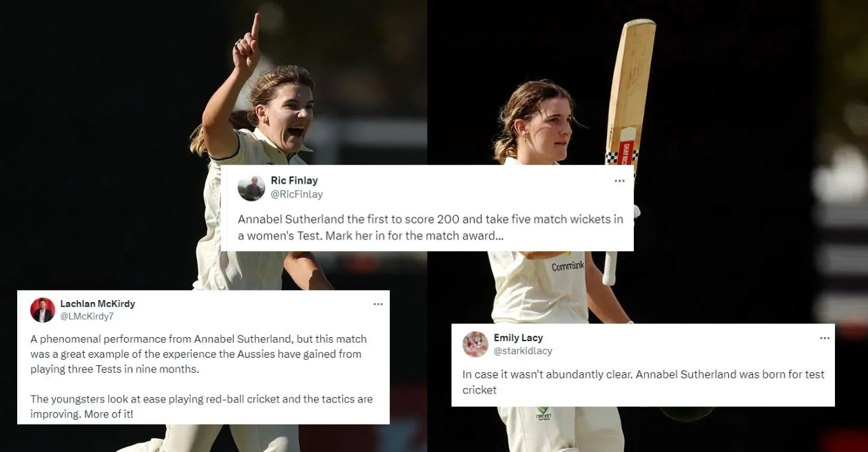 Twitter reactions: Annabel Sutherland’s all-round heroics guides Australia to a dominant victory over South Africa in the One-Off Test