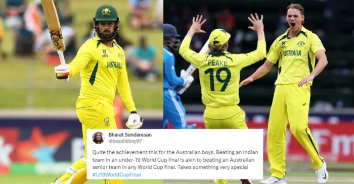 Twitter reactions: Harjas Singh, Mahli Beardman sizzle as Australia beat India in U19 World Cup 2024 final to clinch 4th title