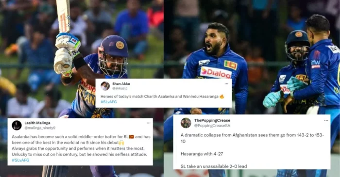 Twitter reactions: Charith Asalanka and Wanindu Hasaranga’s heroics propel Sri Lanka to a series-clinching victory over Afghanistan in the 2nd ODI