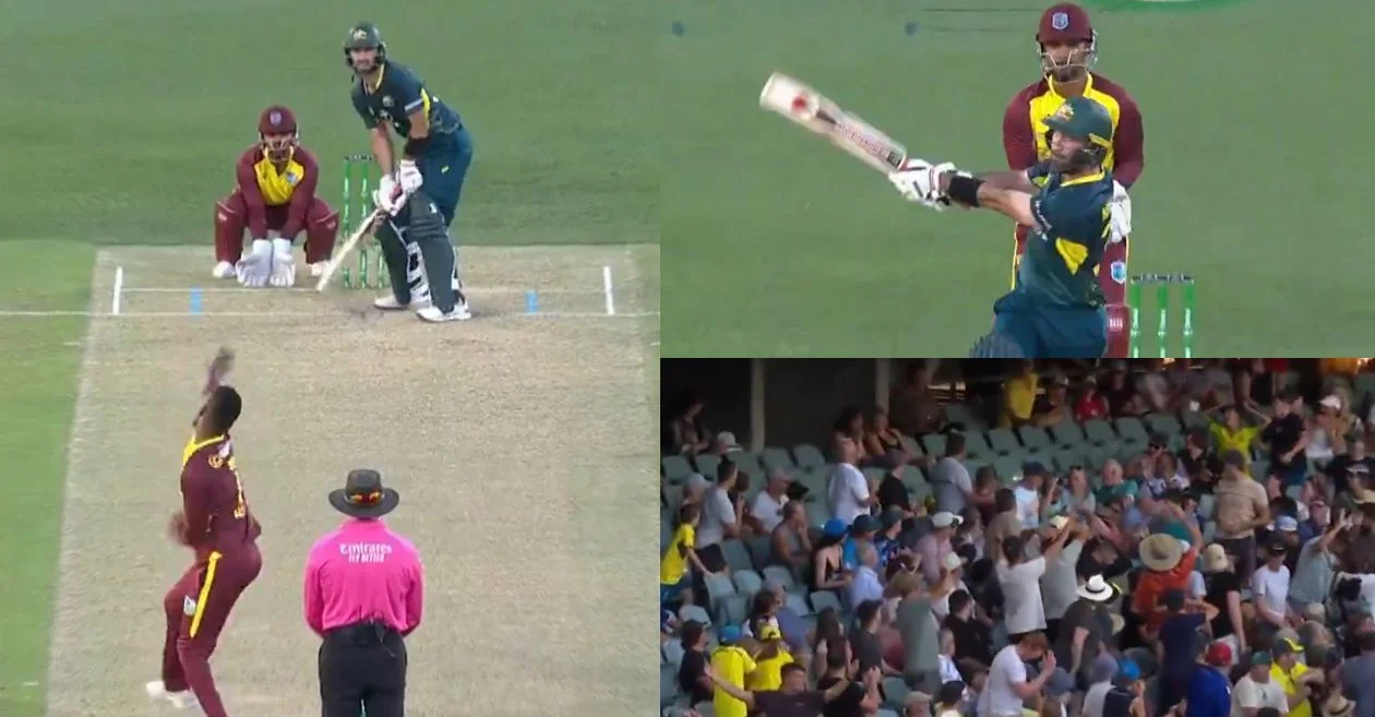 AUS vs WI [WATCH]: Glenn Maxwell smacks an stunning switch-hit six against Akeal Hosein in the 2nd T20I