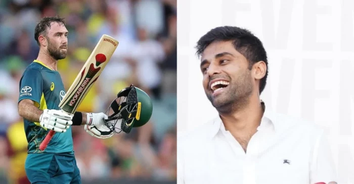 Suryakumar Yadav reacts as Glenn Maxwell surpasses his tally of 4 centuries in T20I cricket