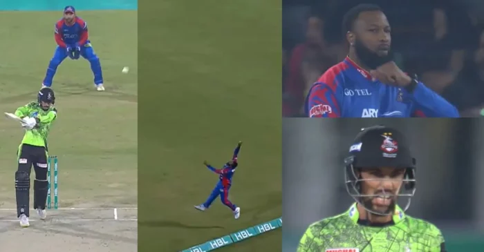 PSL 2024 [WATCH]: Kieron Pollard takes a one-handed screamer at the boundary rope during LAH vs KAR clash