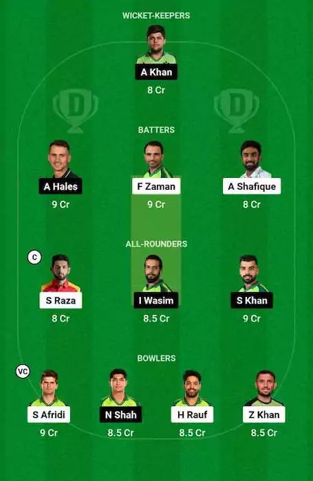 LAH vs ISL Dream11 Team for today's match