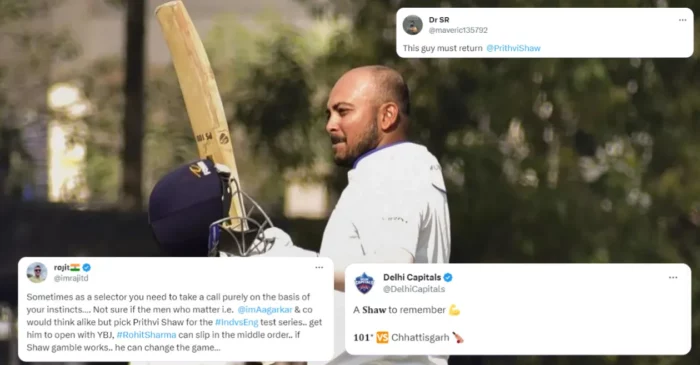 ‘Pick him for IND vs ENG Test series’: Fans react after Prithvi Shaw slams brilliant century for Mumbai in Ranji Trophy 2023-24