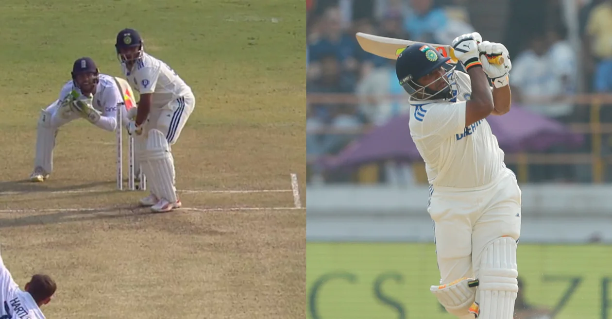 IND vs ENG [WATCH]: Sarfaraz Khan hits a majestic six off Tom Hartley to complete his maiden Test half century