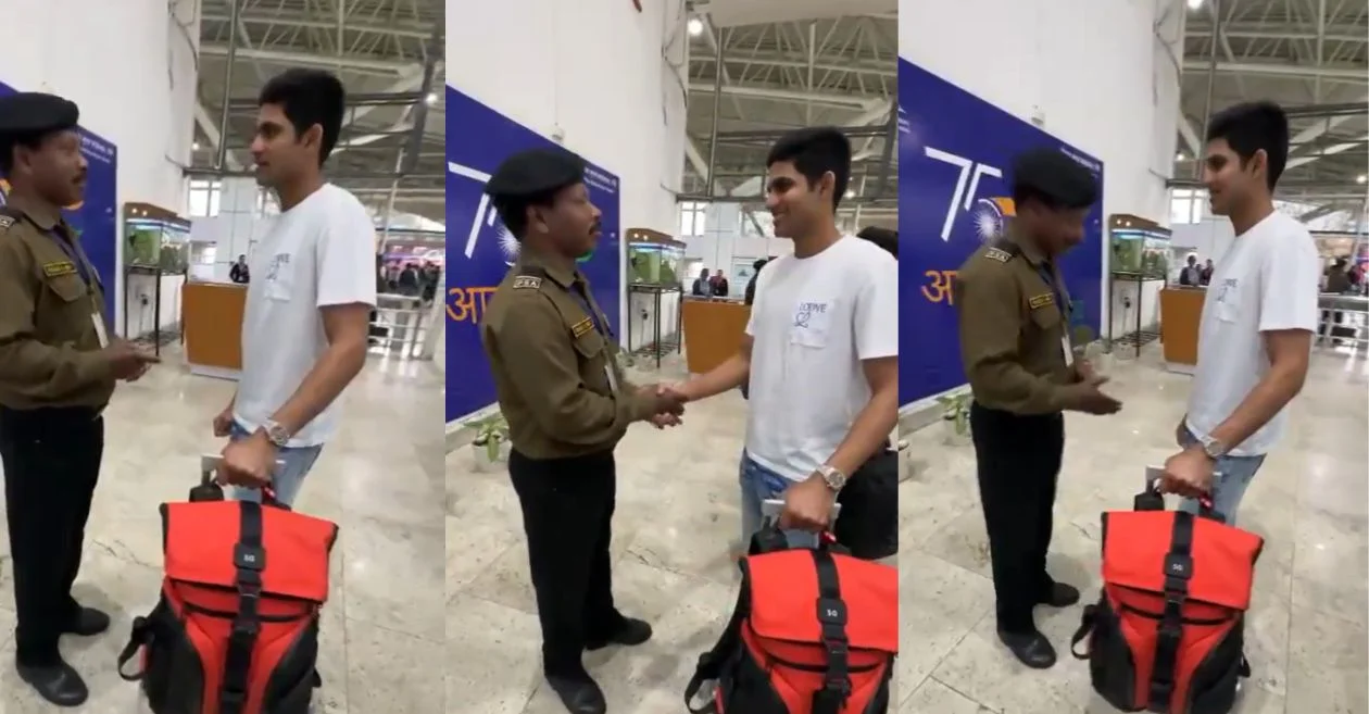 WATCH: Shubman Gill shares a touching moment with the father of Gujarat Titans’ new signing Robin Minz at Ranchi airport