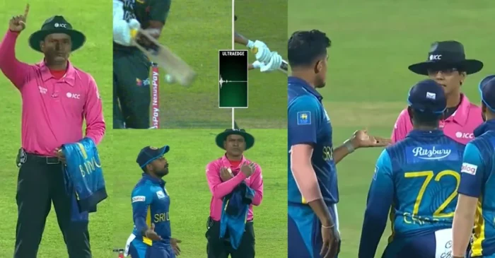 BAN vs SL [WATCH]: Controversy erupts after 3rd umpire overturn Soumya Sarkar’s dismissal despite a spike on ultra-edge in 2nd T20I